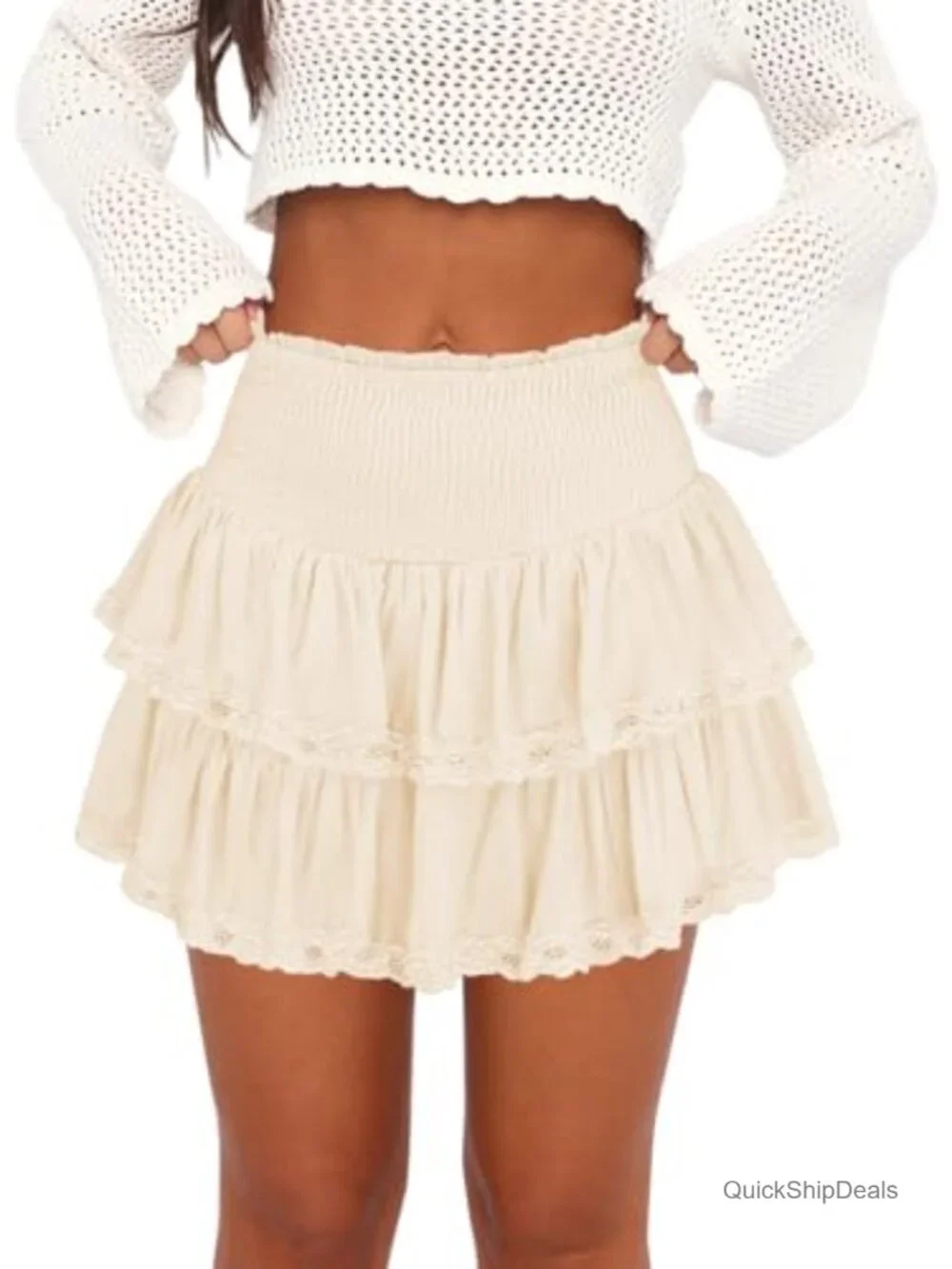 Ruffle Mini Skirt with Built-in Shorts Athletic Golf Tennis Skort